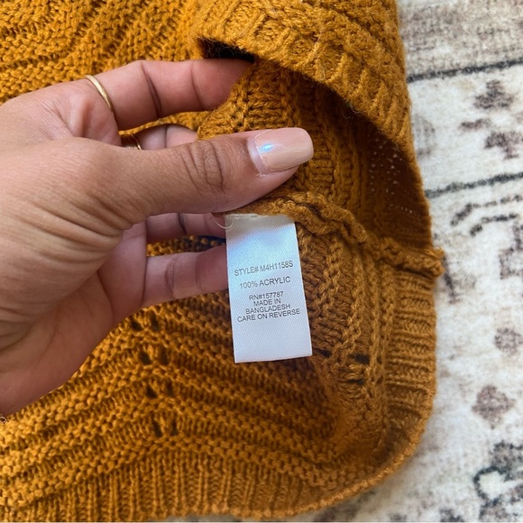 Modern Chevron Women's Sweater - Mustard, Cream, Black, Tan - Picture 9 of 10